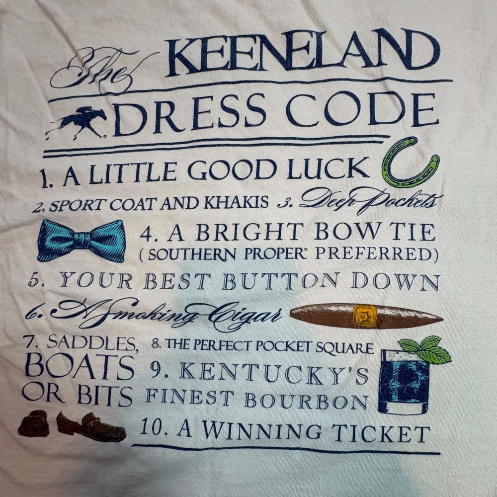Southern Proper Keeneland Dress Code Shirt Mens Small S Comfort Colors Horse